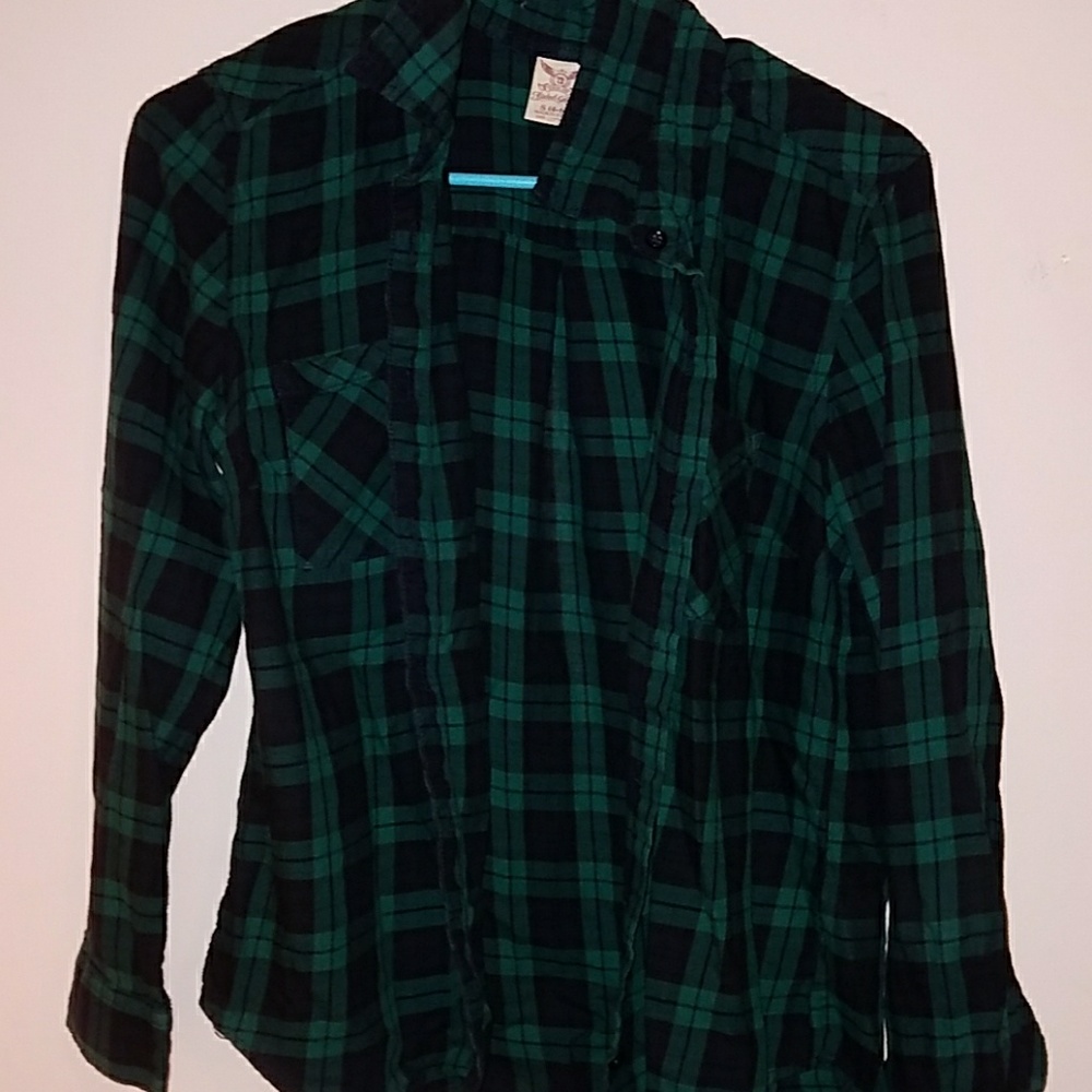 Green and Black Plaid Long sleeve